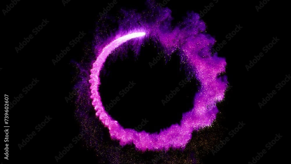 Bright, flying sparks and smoke. Magical dust of glowing particles, spinning in a circle Bright, flying sparks and smoke. Magical dust of glowing particles, spinning in a circle
