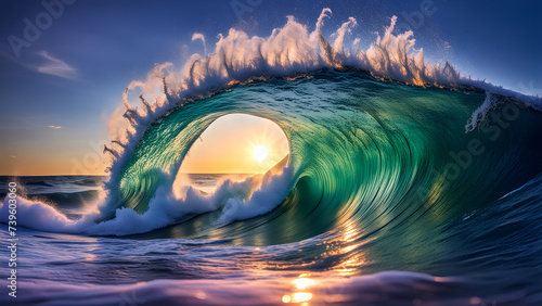crest ocean waves sunset 22