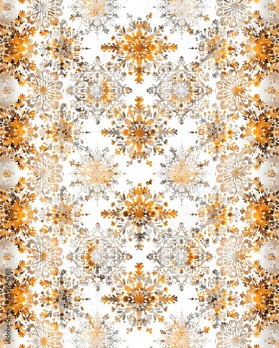 shiny golden and silver snowflakes background for christmas © SkoldPanda
