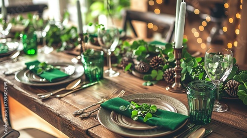 Table set for St. Patrick's Day celebration