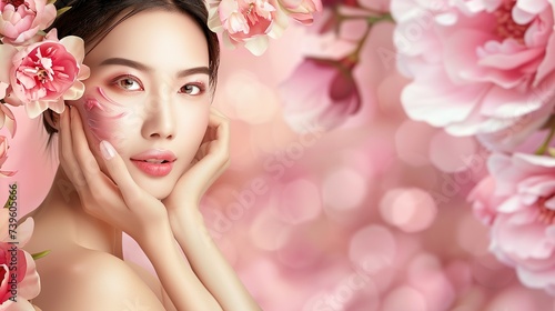Beauty image of Asian women  skin care  body care  beauty salon 