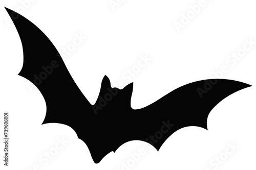 Minimalist bat in black. Horrifying illustrative image for Halloween