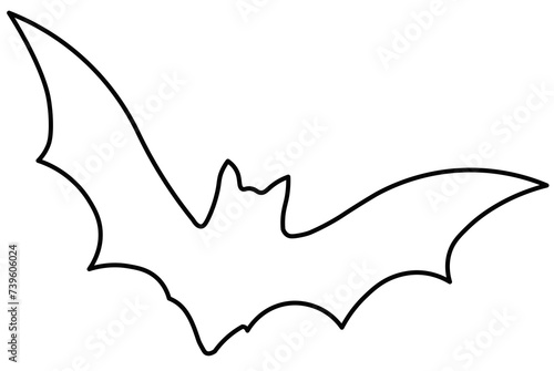 Minimalist bat in outlines. Halloween Image