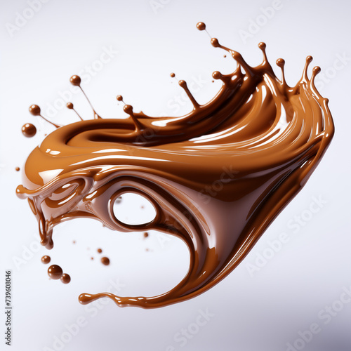 chocolate splash on the white background