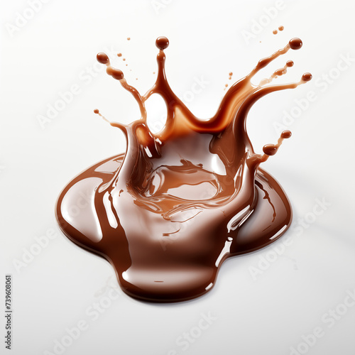 chocolate splash on the white background