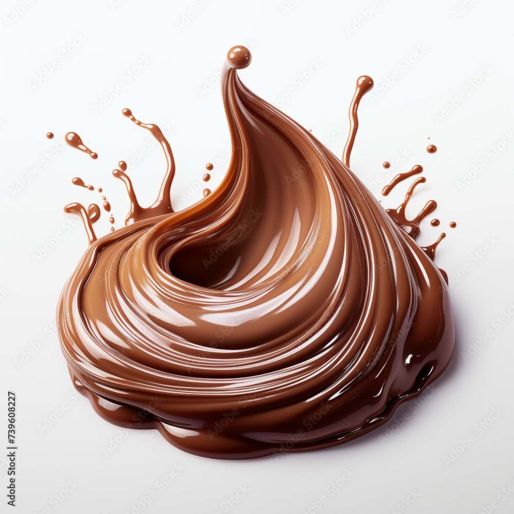 chocolate splash on the white background chocolate splash on the white background