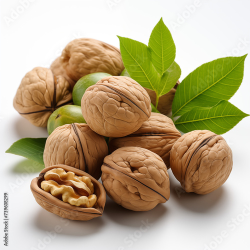 walnuts isolated on white background