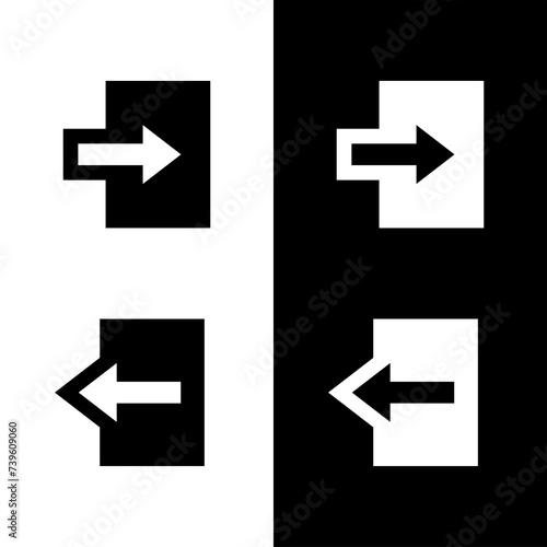 Icon input or output. Door with arrow, direction of movement. Access or registration symbol. Free Download Icon input or output. Door with arrow, direction of movement. Access or registration symbol. - GFXLoad