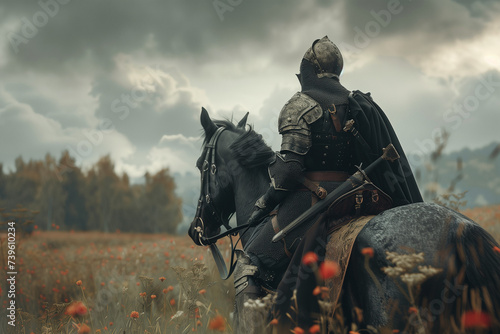 Medieval Knight on a Horse with Sword and Armor © Sage Studios