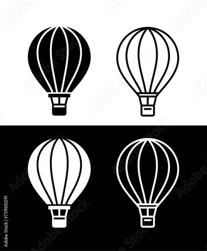 Balloon icon. Symbol of travel or excursion. Transport for observation, survey or reconnaissance.