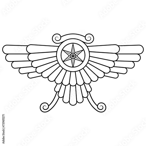 Zoroastrian winged disc photo