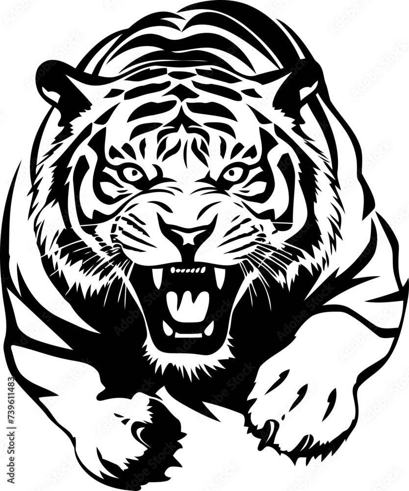 Handdrawn tiger drawing Handdrawn tiger drawing