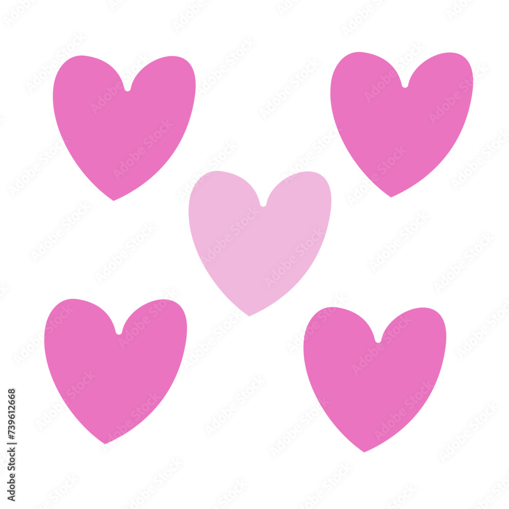 Pink Love Shape Pattern Vector 