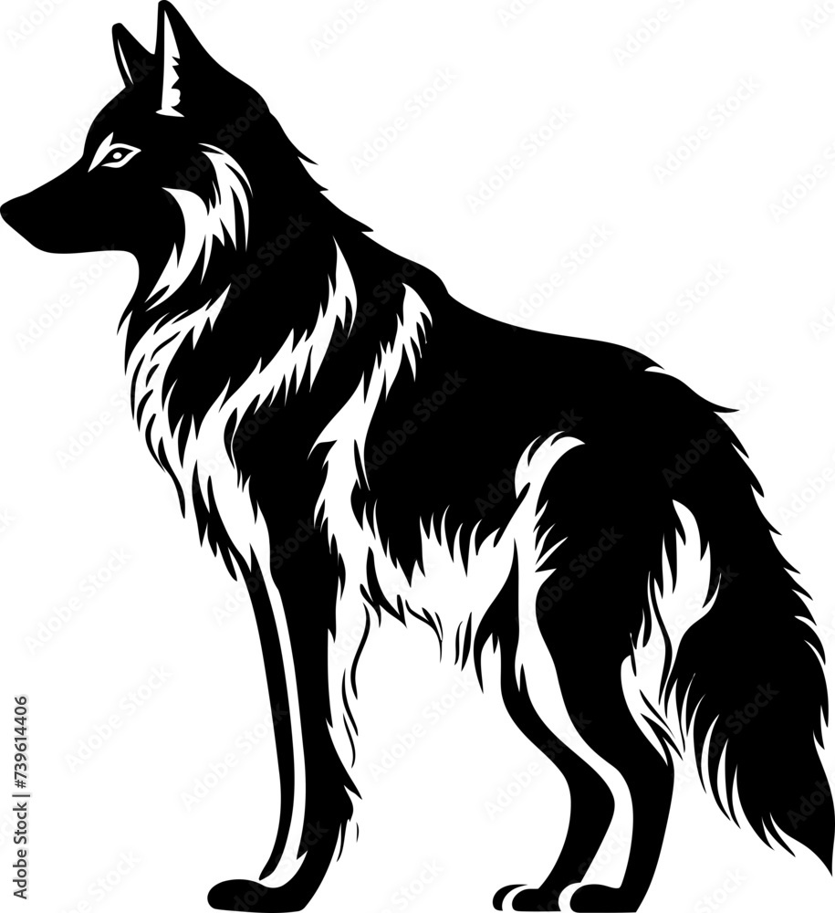 Fototapeta premium Handdrawn wolf drawing 