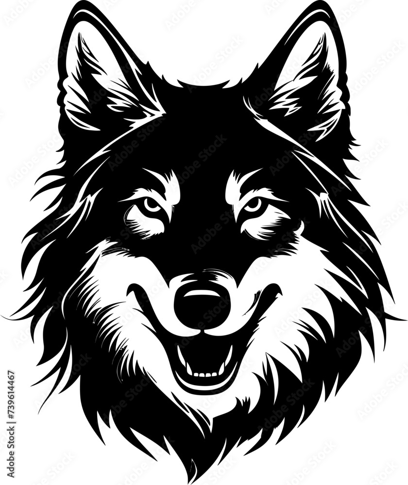 Handdrawn wolf head drawing Handdrawn wolf head drawing