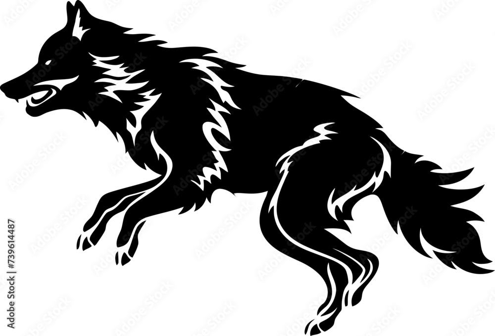 Obraz premium Handdrawn wolf drawing