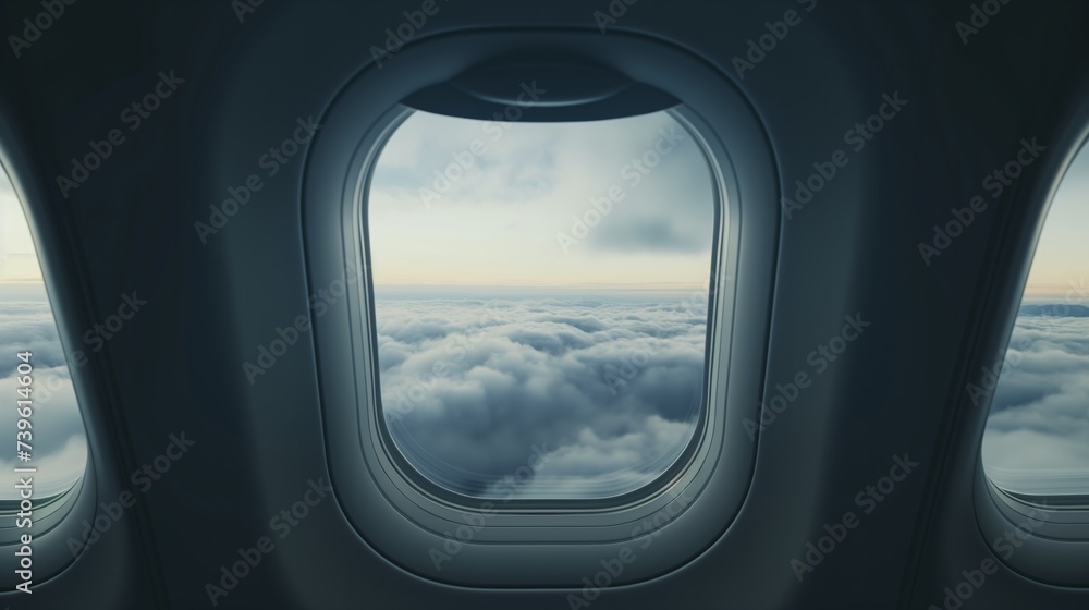 Inside an Airplane, View from plane window.