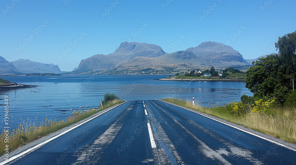 Obraz premium Fjord Road Enchantment: Glacial Streams and Waterfalls
