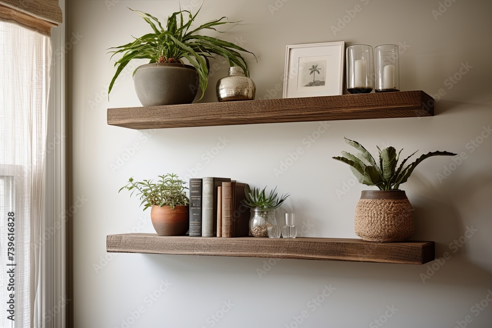 Rustic Barn Wood Floating Shelf Ideas for Farmhouse Living Rooms ...