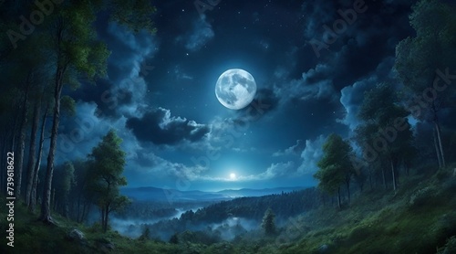 night landscape with moon © Yuda