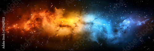 Abstract cosmic background with stars  constellations and nebulae. Shining stars of the galaxy. Banner image. 