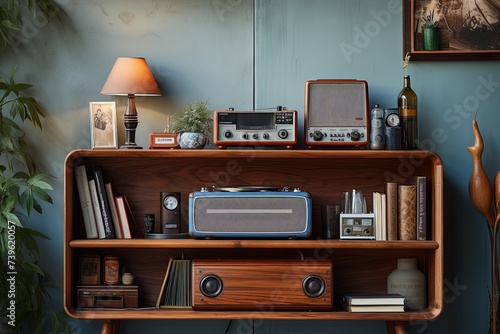 Vintage Radios and Nostalgic Decor: Retro-Inspired Floating Wooden Shelf Ideas