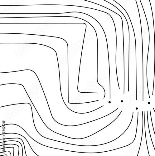 Thin lines and dots. All lines tend to end at points.