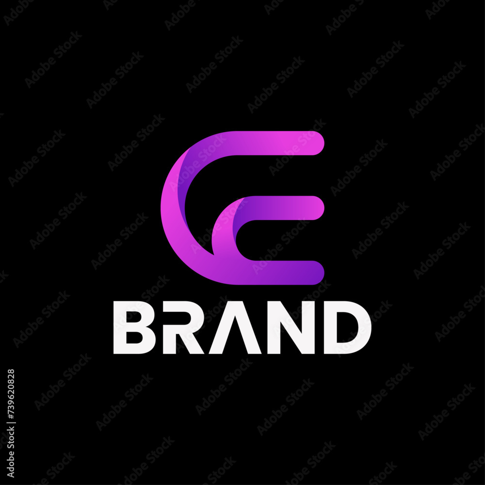logo c e made with gradient style