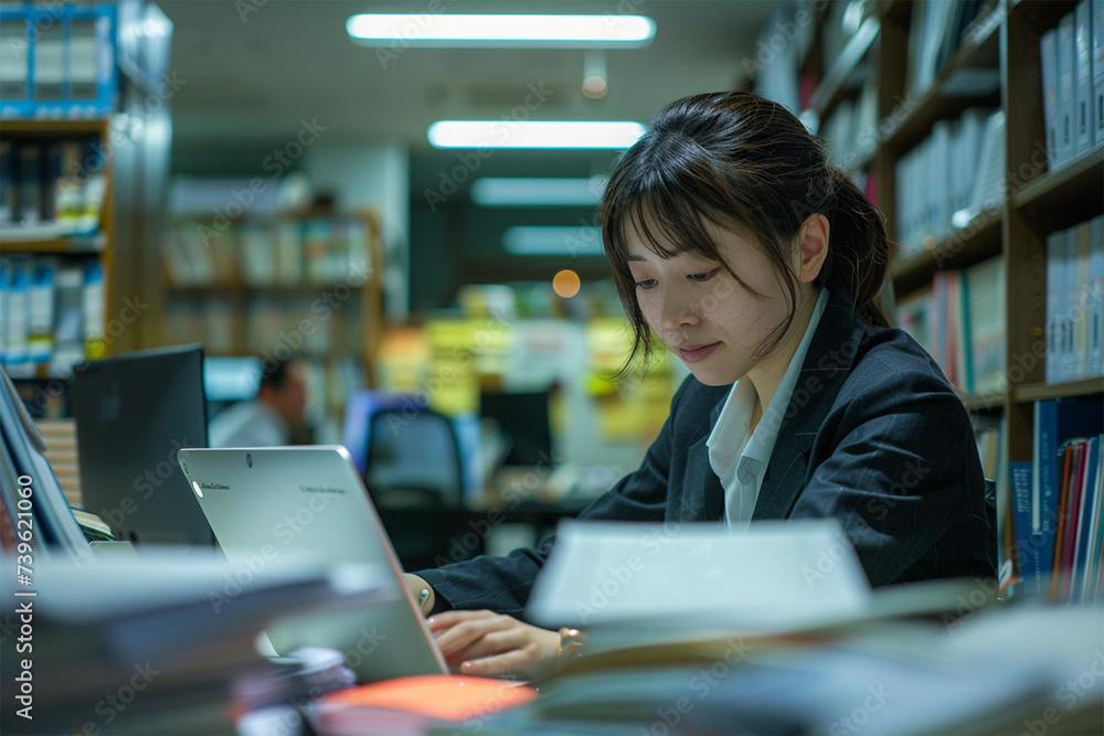 Fototapeta premium オフィスの若い女性社員