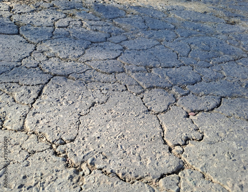 cracks in asphalt roads as background. cracks in asphalt roads due to frequent heavy vehicles and poor road construction 