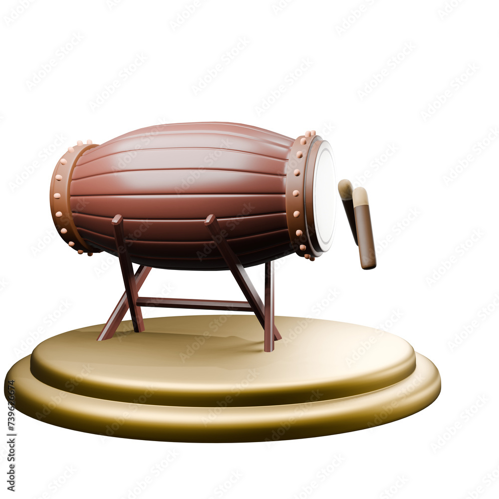 3D Islamic Drum Illustration