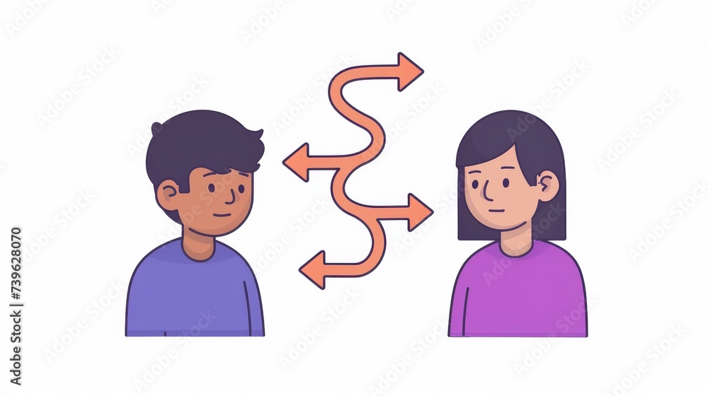 Arrows pointing the way in a flow chart. Arrows pointing the way in a flow chart.