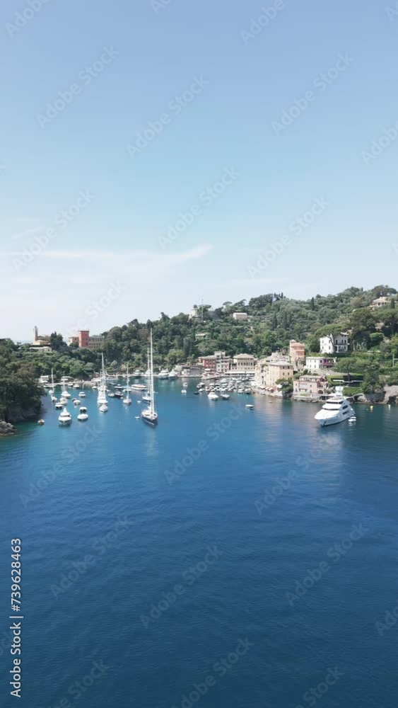 Aerial video of the Mediterranean coastline and the Portofino peninsula, Italy Aerial video of the Mediterranean coastline and the Portofino peninsula, Italy