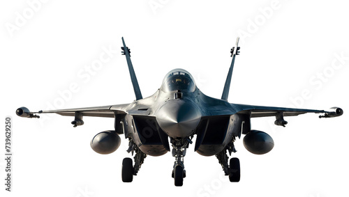 military fighter jet on a transparent background. photo