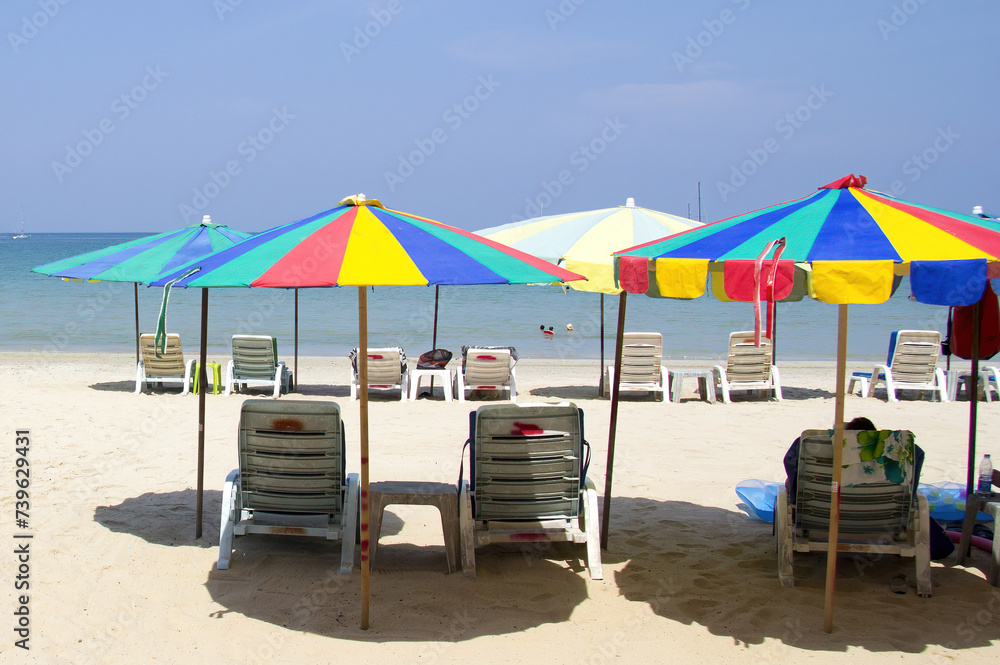 Colourful umbrellas, Nai Yang Beach, Phuket