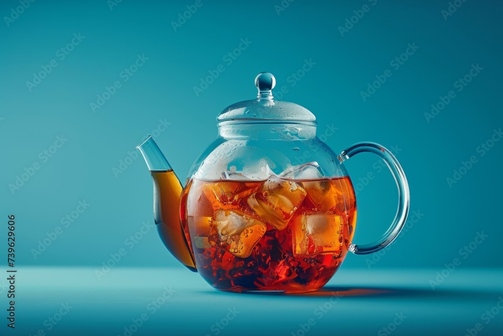 Fruity iced tea. Background with selective focus and copy space Fruity iced tea. Background with selective focus and copy space