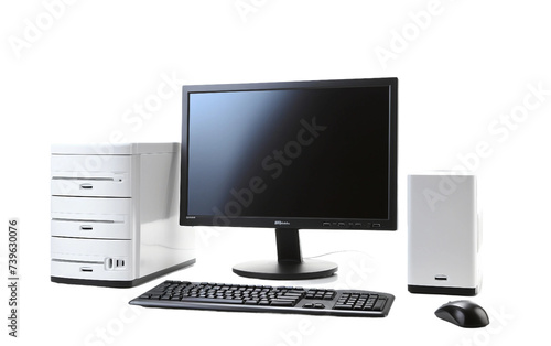 Explore Desktop Computers in a Sole Isolated on Transparent Background PNG.