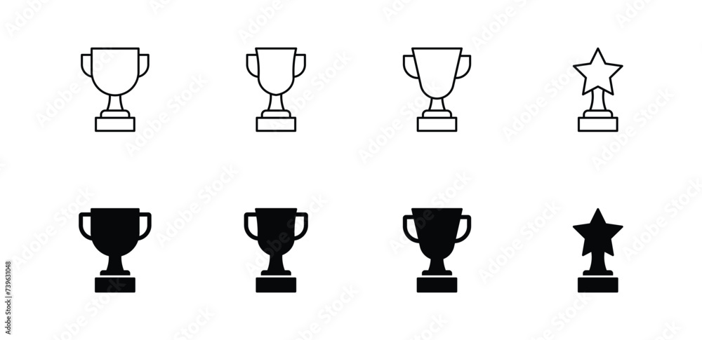 Trophy icon set vector illustration. for web, ui, and mobile apps Trophy icon set vector illustration. for web, ui, and mobile apps