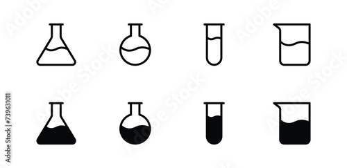 Test tube icon set vector illustration for web, ui, and mobile apps