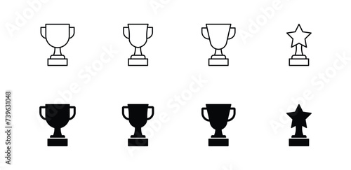 Trophy icon set vector illustration. for web, ui, and mobile apps photo