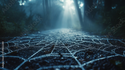 A delicate web of trails seemingly leading to nowhere but somehow still holding a sense of purpose and direction. photo