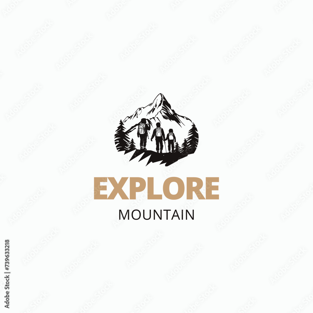 Explore The Outdoors logo,mountain logo
