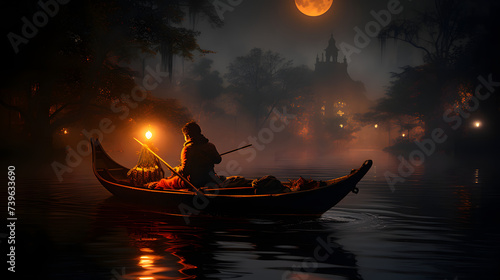 two people on a boat holding fishing rods