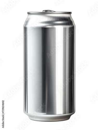 Isolated Aluminum Drink Can, Metal Beverage Container 12 ounce 300ml Blank with No Label