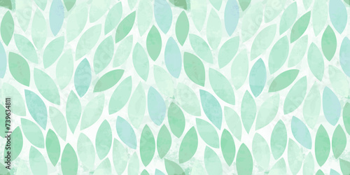 Green leaves seamless vector pattern. Watercolor tea leaf background, textured jungle print.