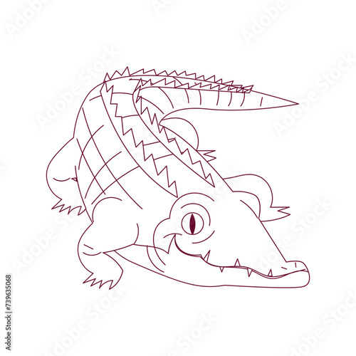 Crocodile Outline Illustration