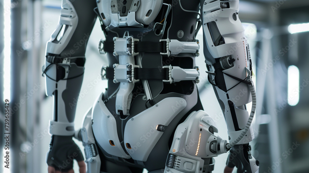 Fototapeta premium Futuristic Robotic Exoskeleton