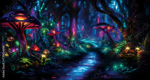 a fantasy world is shown lit up with colorful lights © Oliver