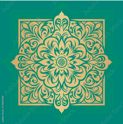 Islamic seamless pattern shape gold arabesque floral background