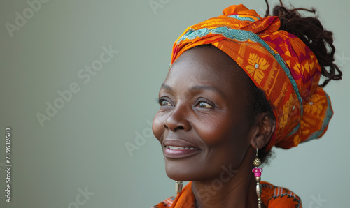 Embrace the vibrant spirit and infectious laughter of an African American senior woman, whose timeless charm and magnetic personality light up every room she enters
